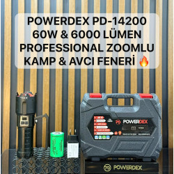 Powerdex PD-14200 60W 6000 Lümen Profesyonel Zoomlu Avcı Feneri - TANGÜNER