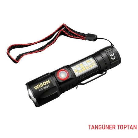 Wison Ws-2828 10W 1000 Lümen Çakarlı Şarjlı El Feneri - TANGÜNER