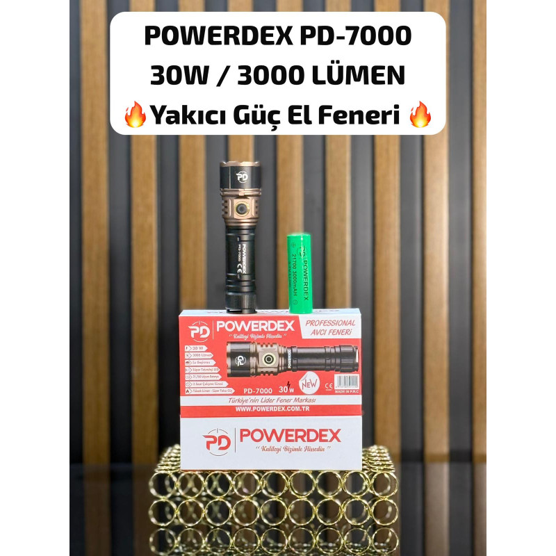 Powerdex PD-7000 30W 3000 Lümen Profesyonel Feneri - TANGÜNER