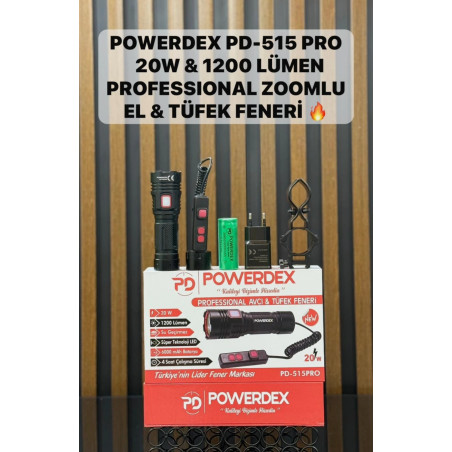 Powerdex PD-515 PRO 20W 1200 Lümen Tüfek Feneri - TANGÜNER