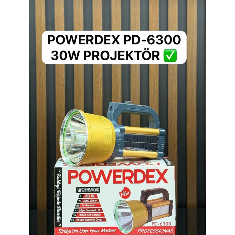 Powerdex PD-6300 30W 3000 Lümen Güneş Enerjili Projektör - TANGÜNER