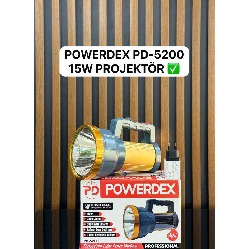 Powerdex PD-5200 15W 2000 Lümen Güneş Enerjili Projektör - TANGÜNER
