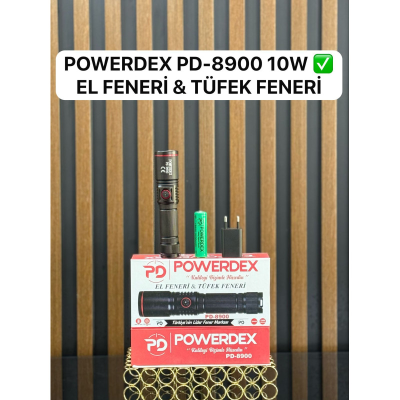 Powerdex Pd-8900 Şarjlı Avcı Tüfek Feneri 2000 Metre Menzili Tangüner