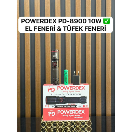Powerdex Pd-8900 Taktik Şarjlı Avcı Tüfek Feneri 2000 Metre Menzili