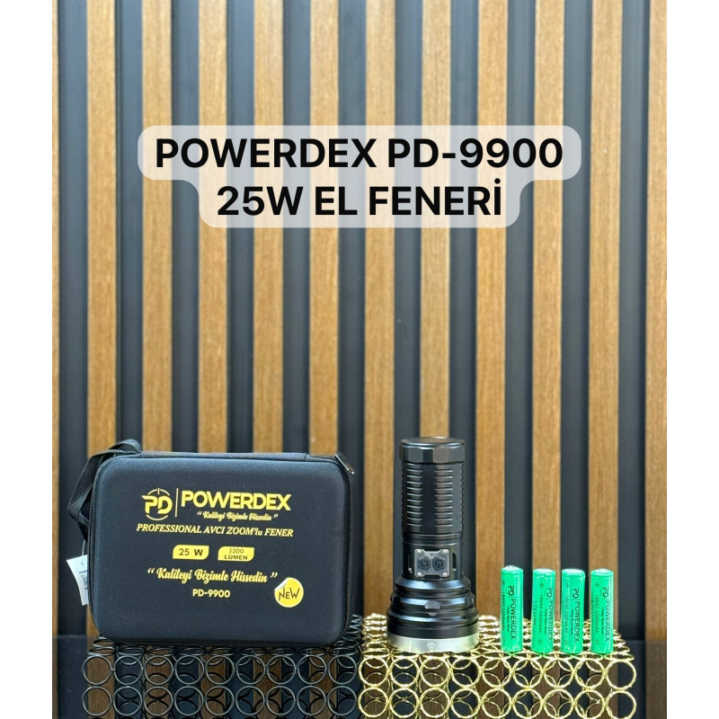 Powerdex PD-9900 Su Geçirmez 25 Watt 3200 Lümen Şarjlı El Feneri