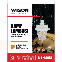 Wison WS-2002 Güneş ile Şarj Edilebilir Kamp Lambası - TANGÜNER