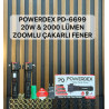 Powerdex PD-6699 20 Watt 2000 Lümen Profesyonel Çakarlı El Feneri