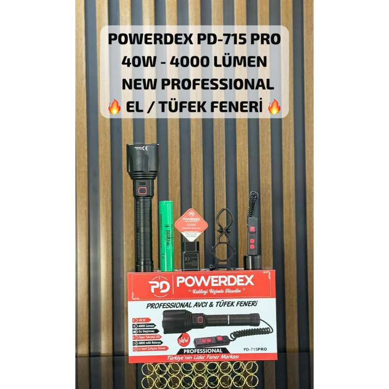 Powerdex PD-715 PRO 40W 4000 Lümen Tüfek Feneri - TANGÜNER