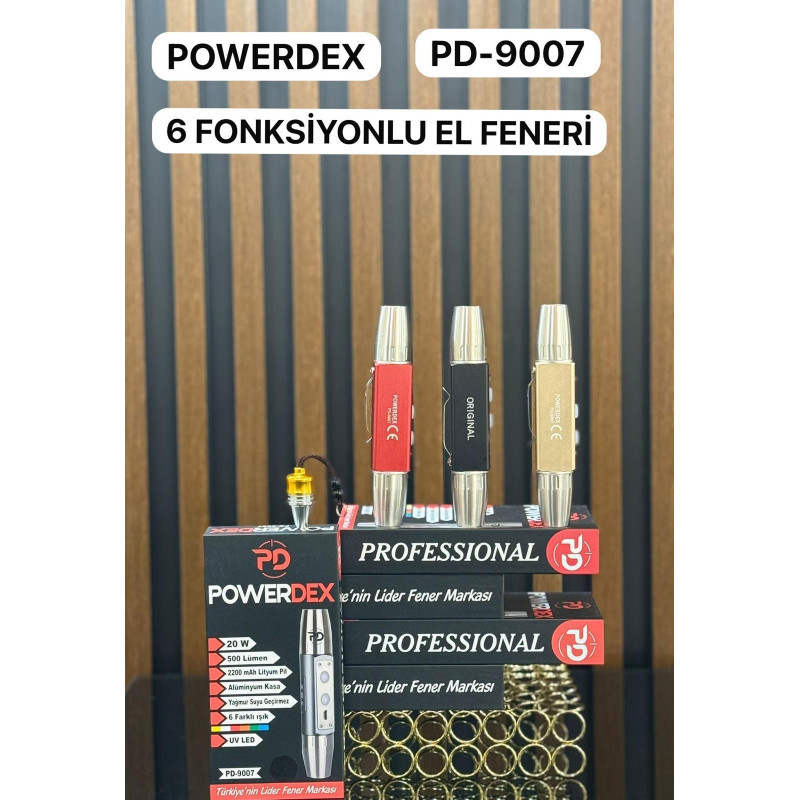 Powerdex PD-9007 Çift Uçlu 6 Işıklı 20W 500 Lümen UV Fener