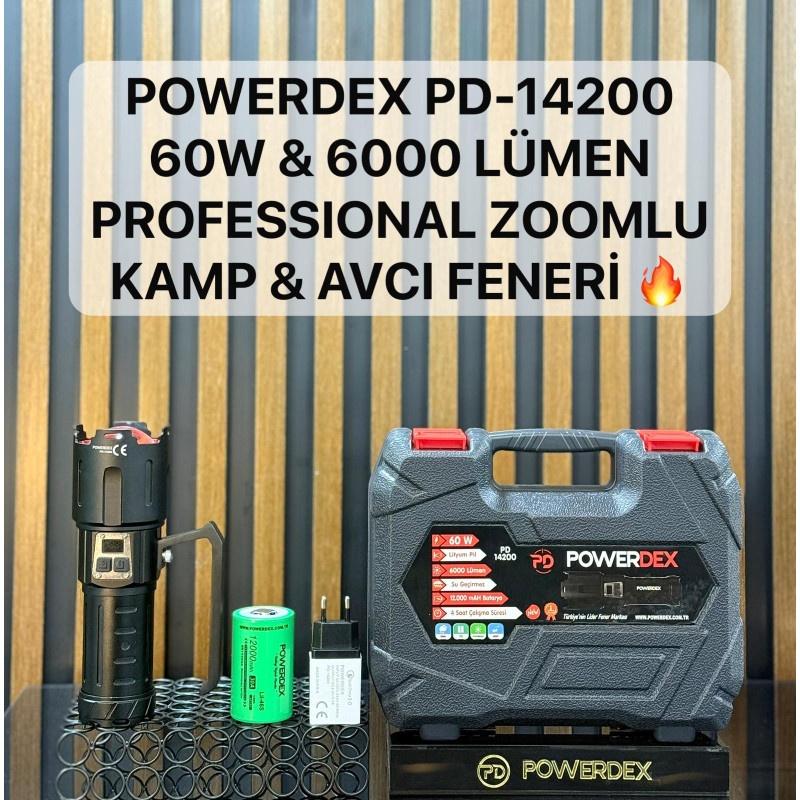 Powerdex PD-14200 60 Watt 6000 Lümen Profesyonel El Feneri - TANGÜNER
