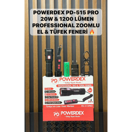 Powerdex Pd-515 Pro 20W & 1200 Lümen Profesyonel Zoomlu El & Tüfek Avc