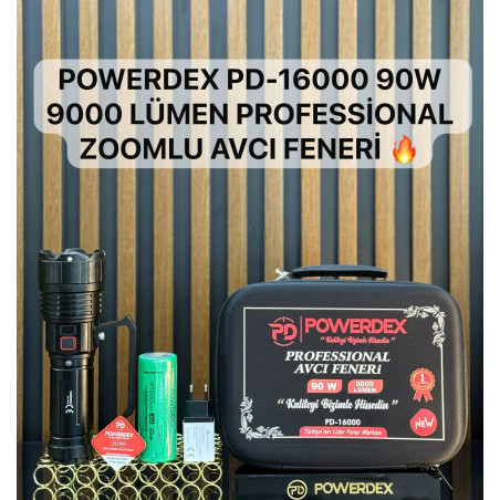 Powerdex PD-16000 90W 9000 Lümen Profesyonel Zoomlu Avcı Feneri - TANGÜNER