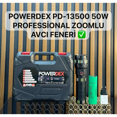 Powerdex PD-13500 50W 5000 Lümen Profesyonel Zoomlu Avcı Feneri - TANGÜNER