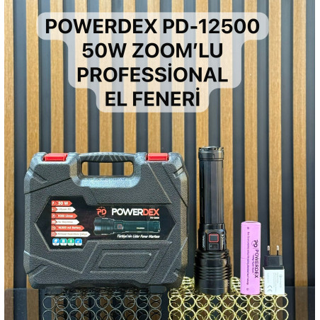 Powerdex PD-12500 50W 5000 Lümen Profesyonel Zoomlu Avcı Feneri - TANGÜNER