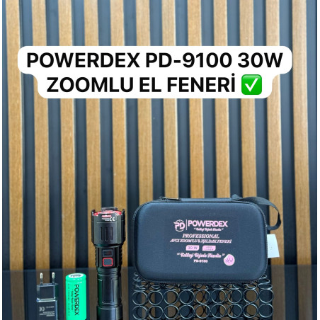 Powerdex PD-9100 30W 3000 Lümen Profesyonel Zoomlu Avcı Feneri - TANGÜNER