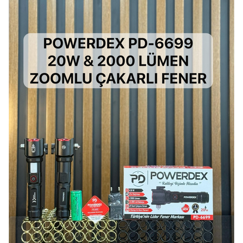 Powerdex PD-6699 20W 2000 Lümen Profesyonel Zoomlu Avcı Feneri - TANGÜNER