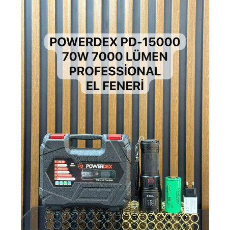 Powerdex PD-15000 70W 7000 Lümen Profesyonel Zoomlu Avcı Feneri - TANGÜNER