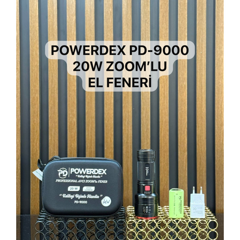 Powerdex PD-9000 20W 2000 Lümen Profesyonel Zoomlu Avcı Feneri - TANGÜNER