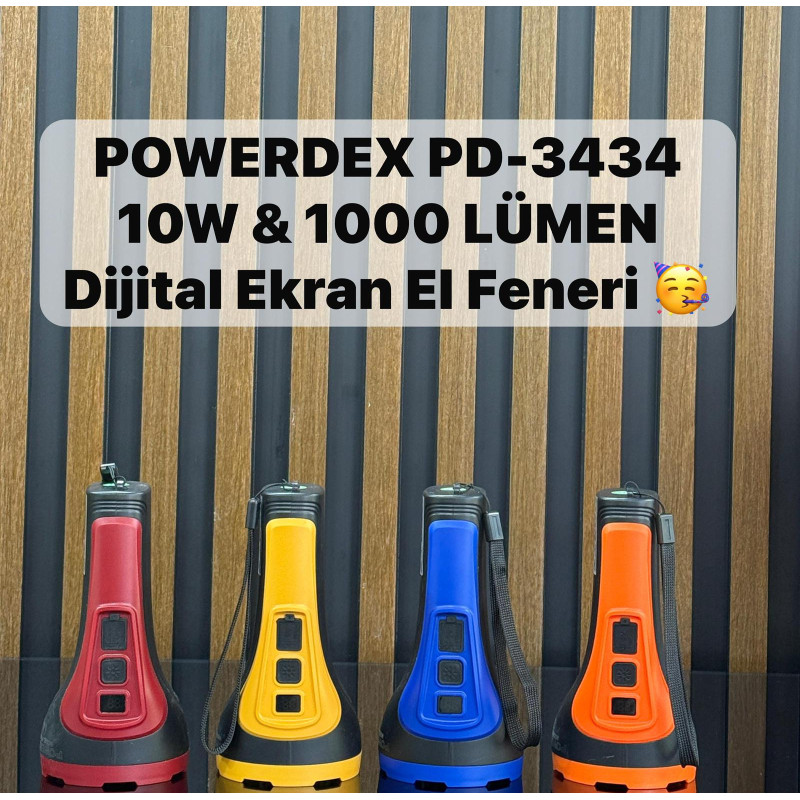 Powerdex PD-3434 10W 1000 Lümen Dijital Ekran Kambur Fener - TANGÜNER